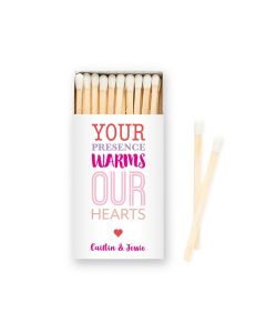 Custom Matchbox Wedding Favor - Warm Hearts (pack of 50)