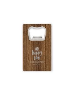 Personalized Wood Veneer Credit Card Bottle Opener Favor