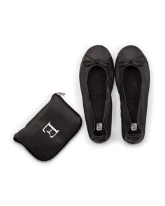 Personalized Foldable Ballet Flats Wedding Favors - Black Medium