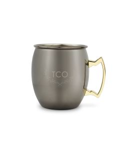 Personalized Black Moscow Mule Drink Mug Woodland Monogram Engraving