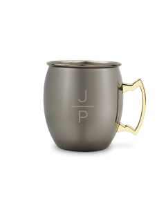Personalized Black Moscow Mule Drink Mug - Stacked Monogram