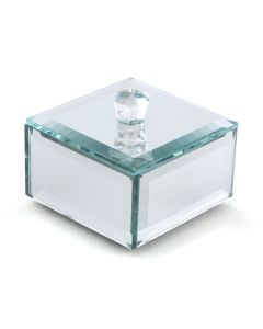 Miniature Beveled Mirror Box With Lid ( Set of 4 )