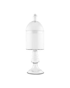 Large Glass Apothecary Candy Jar Footed Cylinder with Lid
