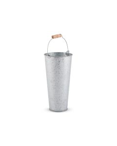 Galvanized Flower Market Bucket With Handle - Small