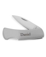 Personalized Stainless Steel Locking Blade Pocket Knife - Monogram Engraved