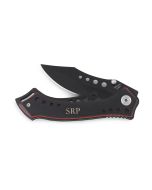 Personalized Black Pocket Knife - Monogram Engraved