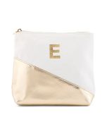 Small Personalized Makeup Bag For Women- Metallic Gold Dipped