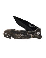Personalized Camouflage Pocket Knife - Serif Font