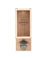 Personalized Wall Mounted Bottle Opener & Bottle Cap Holder