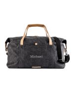 Large Personalized Canvas Travel Duffle Bag - Black