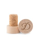 Custom Engraved Reusable Wooden Bottle Stopper - Decorative Initial