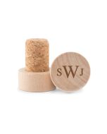 Custom Engraved Reusable Wooden Bottle Stopper - Traditional Monogram
