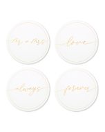 Round Paper Drink Coasters - Mr And Mrs Collection - Set Of 12