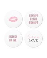 Round Paper Drink Coasters - Bachelorette Collection - Set Of 12