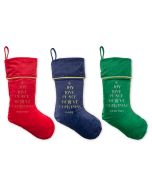 Custom Printed Plush Traditional Christmas Stocking - Joy Love Peace Believe Christmas