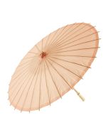 Pretty Paper Parasol With Bamboo Handle - Peach