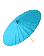 Pretty Paper Parasol With Bamboo Handle - Caribbean Blue