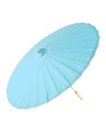 Pretty Paper Parasol With Bamboo Handle - Aqua Blue