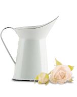 Vintage White Enamelware Pitcher Wedding Favor (4)