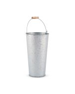 Galvanized Flower Market Bucket With Handle - Large