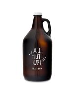 Personalized Glass Beer Growler - All Lit Up! Printing